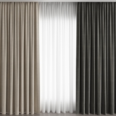 Voil Curtain Gray Set 01