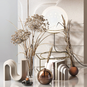 Decorative Set 04 with Carex Riparia and graceful Heracleum