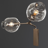 Branching Bubble Sconce Vintage Brass and Clear Glass