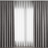 Voil Curtain Gray Set 02
