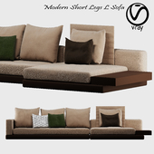 Modern Short Legs L Sofa
