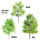 set of tree 022 vray