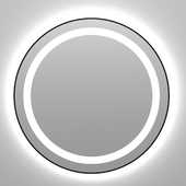 Illuminated round mirror Iron Global