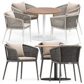 Knot armchair by Janus and Stem 003 table by Roda