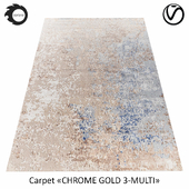Indian wool rug "CHROME GOLD" 3-MULTI
