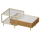 Winslet Wood and Marble Coffee Table (Crate and Barrel)