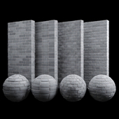 Gray brick tiles