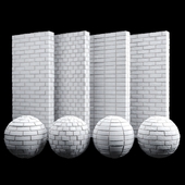 White fine brick tiles
