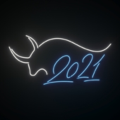 White bull, symbol of the year 2021.