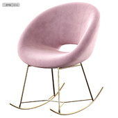 Nolan Blush Rocking Velvet Chair