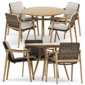 Fynn Outdoor chair by Minotti and Ren Dining table C1100 by Stellarworks