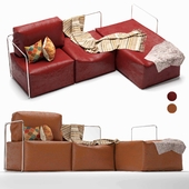 leather sofa with resting unit