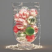Christmas decor in a vase