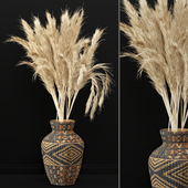 Dry plants 06 - Dried Plantset Pampas set whit Wicker vase