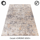Indian wool rug "CHROME GOLD" ABSTRACT-1-MULTI