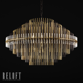 Round chandelier Emile in metal and glass