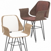 Overstock Corvus Marsala Industrial Mid-Century Accent Chair 3D model