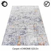 Indian Wool Rug "chrome Gold" Abstract-2-Multi