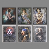 set of paintings from threads