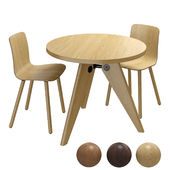 Vitra Gueridon Table & Vitra HAL Ply Wood Chair