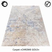 Indian Wool Rug "Chrome Gold" Paint-Abstract-Color-2