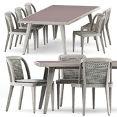 Rock Garden Side Chair and Rock Garden dining rectangle 265 table by Janusetcie