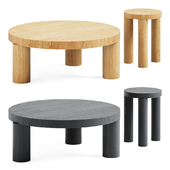 Offset Coffee Table and Stool by Philippe Malouin