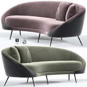 Italian Mid Century Modern Curved Sofa