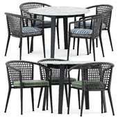 Erica 19 chair and Ginepro round Outdoor table by bebitalia
