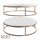 Round coffee table Nicholas in white marble and metal