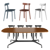 Vitra APC Chair & Vitra Eames Segmented Tables Dining