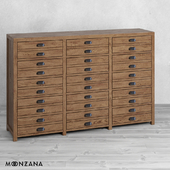OM High chest of drawers Printmaker 3 sections Moonzana