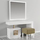 Franco Furniture | Dressing table with ottoman and mirror
