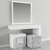 Franco Furniture | Dressing table with ottoman and mirror 2