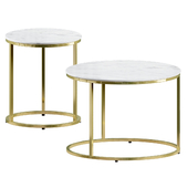 Round White Marble Milan Accent Table