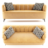 Penelope Yellow Leather Sofa
