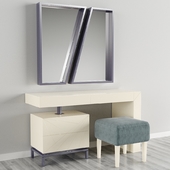 Franco Furniture | Dressing table with ottoman and mirror 3