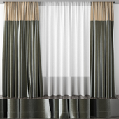 Curtains olive 50/50
