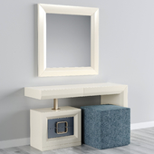 Franco Furniture | Dressing table with ottoman and mirror 4