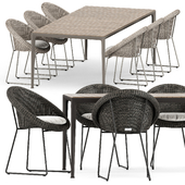 Gigi II Armchair by Janus et cie and Mirto Outdoor table by bebitalia