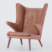 Papa bear leather armchair - Hans Wagner