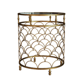 Baxton Studio Aliya Modern and Contemporary Antique Gold Finished Metal and Glass 2-Piece Stackable Accent Table