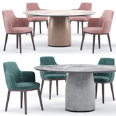Lucylle dining armchair and bule table - Lema