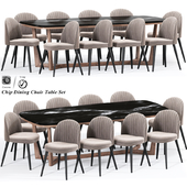 Chip Strip Dining Chair Table Set