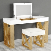 Franco Furniture | Dressing table with ottoman 2