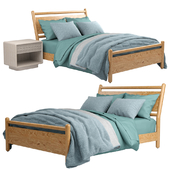 crate and barrel solano queen wood bed