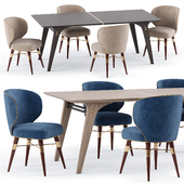 Edward dining table with louis dining chair - Ottiu