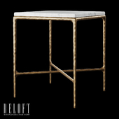 Thaddeus square bedside table in metal and marble