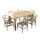 Modern table with CH24 chairs