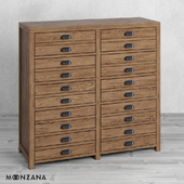 OM High chest of drawers Printmaker 2 sections Moonzana